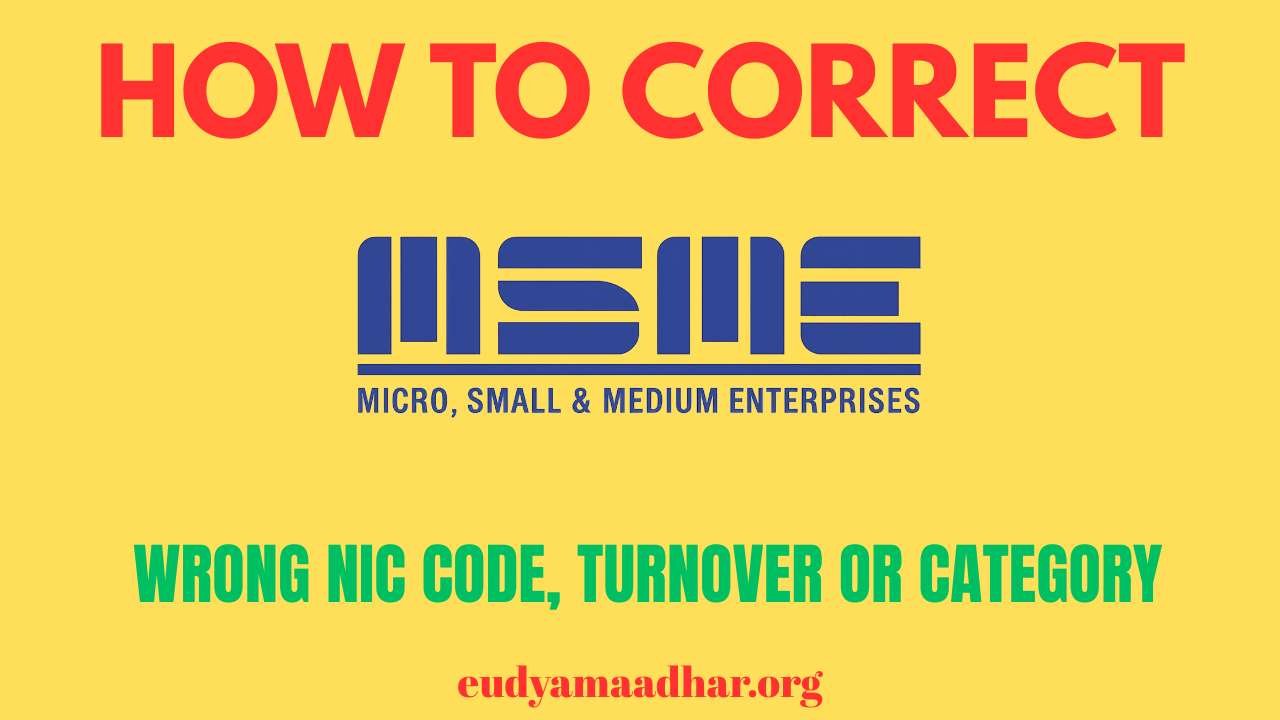 How to correct wrong NIC code, turnover or category